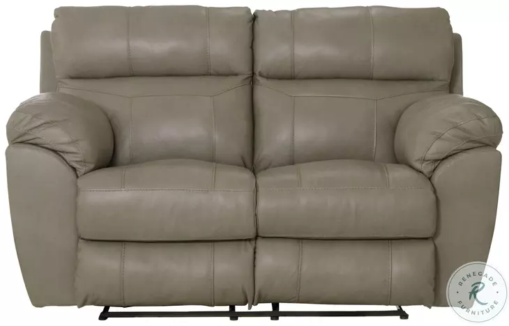 Costa Putty Leather Lay Flat Reclining 69" Loveseat
