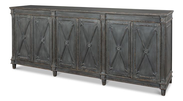 Marksman Concrete Gray 6 Door Sideboard