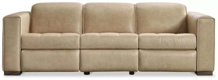 Nest Cream Leather 96" Power Motion Sofa