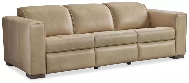 Nest Cream Leather 96" Power Motion Sofa
