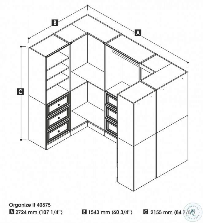 Versatile White 108'' Corner Storage Wardrobe from Bestar (40875-17 ...