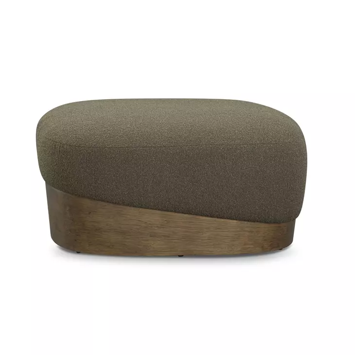 Domina Kale Green Upholstered Rectangular Ottoman