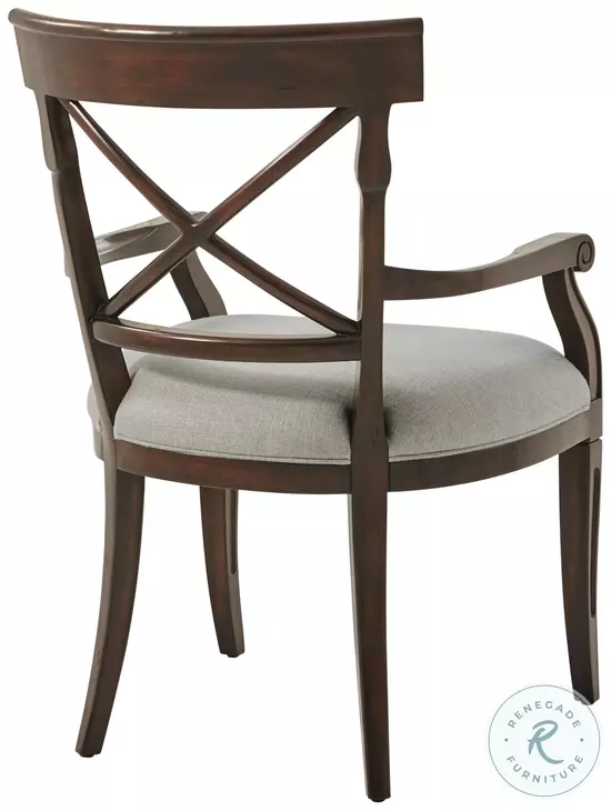Brooksby Draper Performance Fabric Cross Back Arm Chair