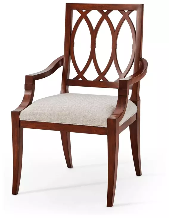 TA Originals Barley Houndstooth Upholstered Lady Emilys Invitation Arm Chair Set of 2