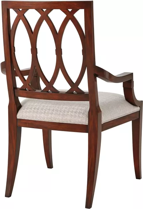TA Originals Barley Houndstooth Upholstered Lady Emilys Invitation Arm Chair Set of 2