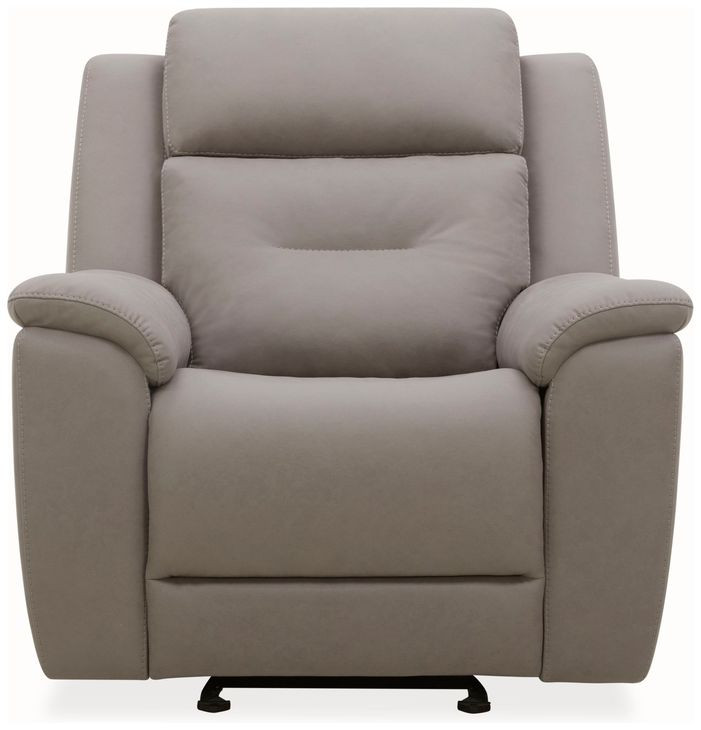 Cascades Tahoe Light Gray Performance Fabric Power Glider Recliner with USB Charging