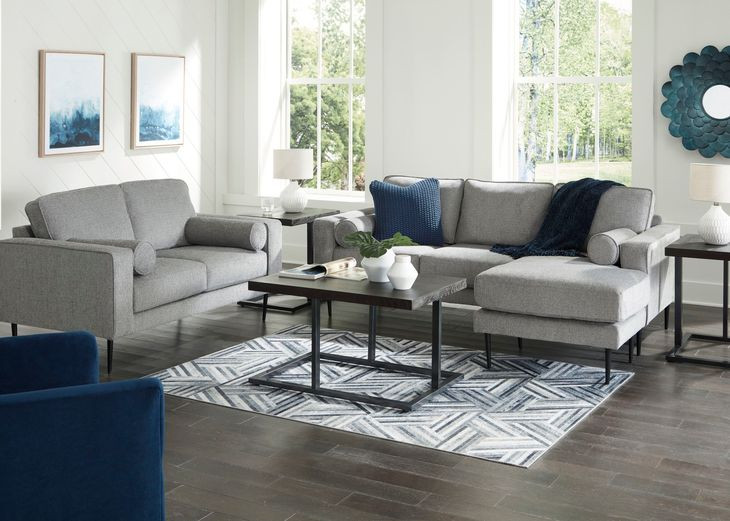 Hazela Charcoal Sofa with Chaise