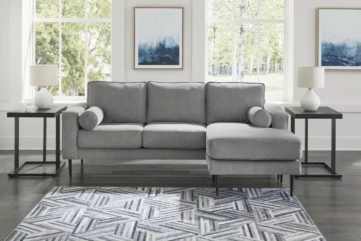 Hazela Charcoal 85" Sofa with Chaise