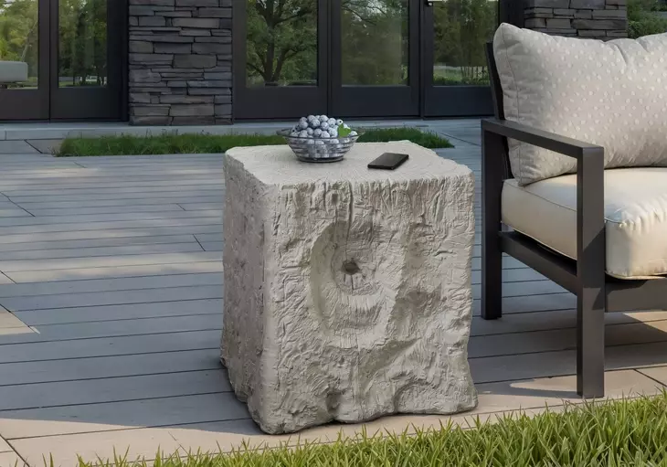 4110 Gray Square Accent Table