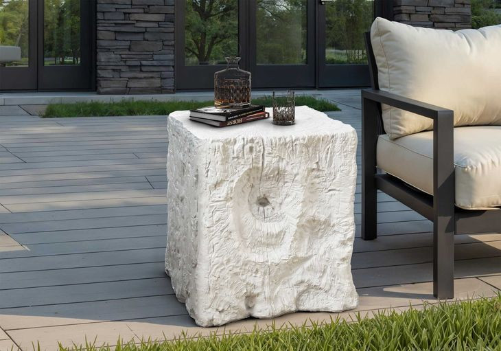 4111 White Square Accent Table
