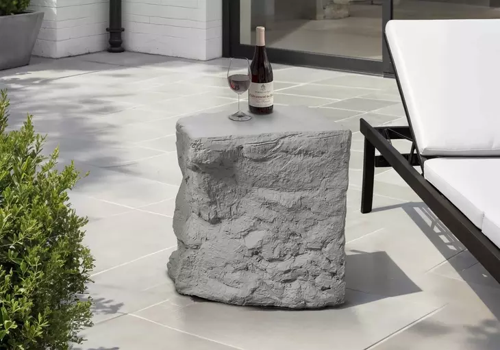 4115 Gray Square Accent Table