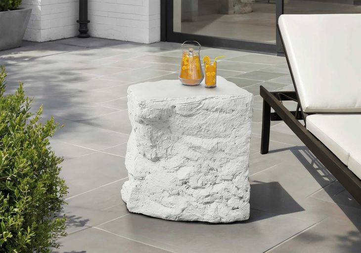 4116 White Square Accent Table