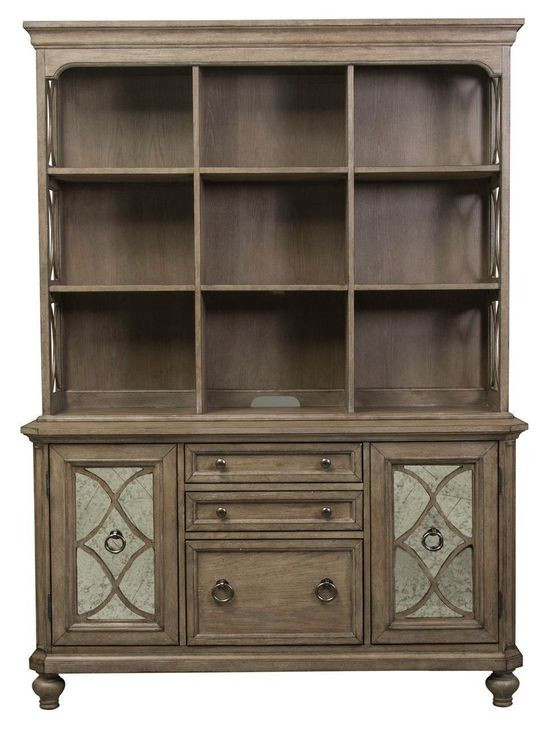 Timeless Grace Heathered Taupe 56" Credenza with Hutch