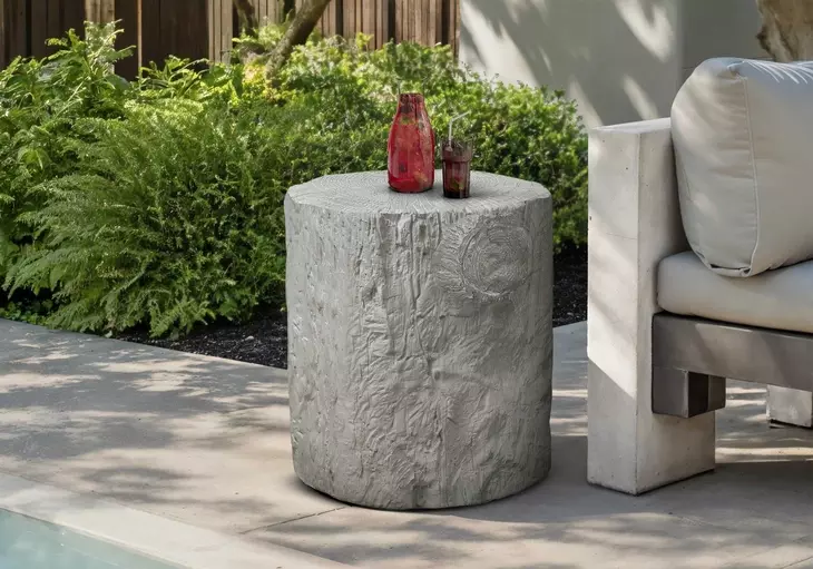 4120 Gray Round Accent Table