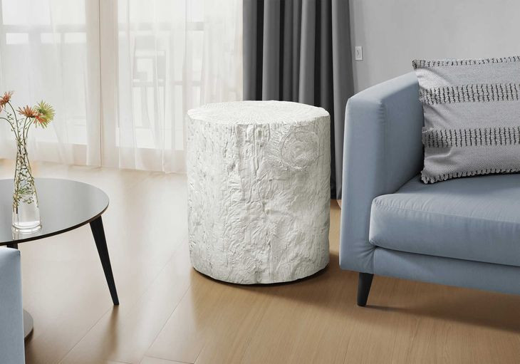 4121 White Round Accent Table