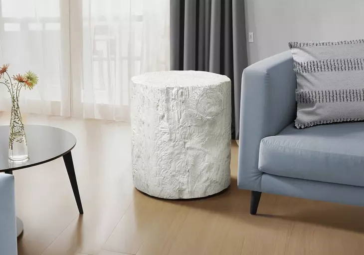 4121 White Round Accent Table