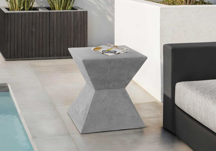 4125 Gray Square Accent Table