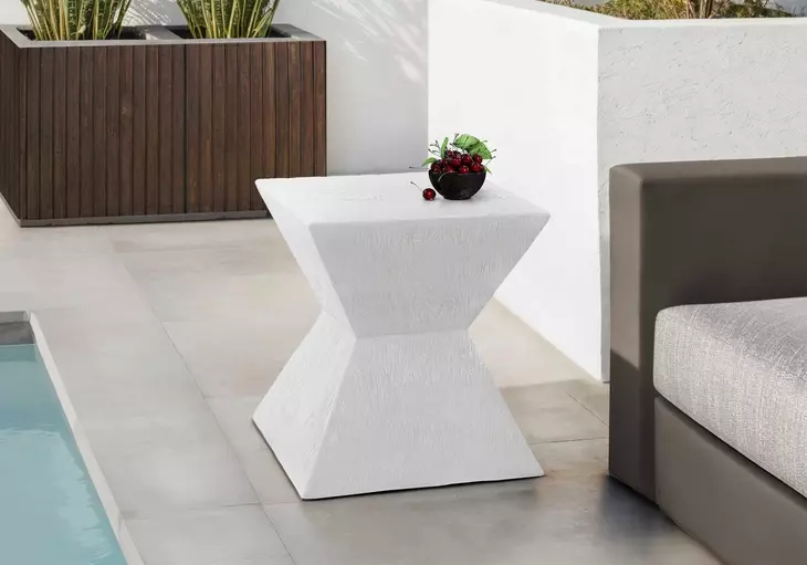 4126 White Square Accent Table