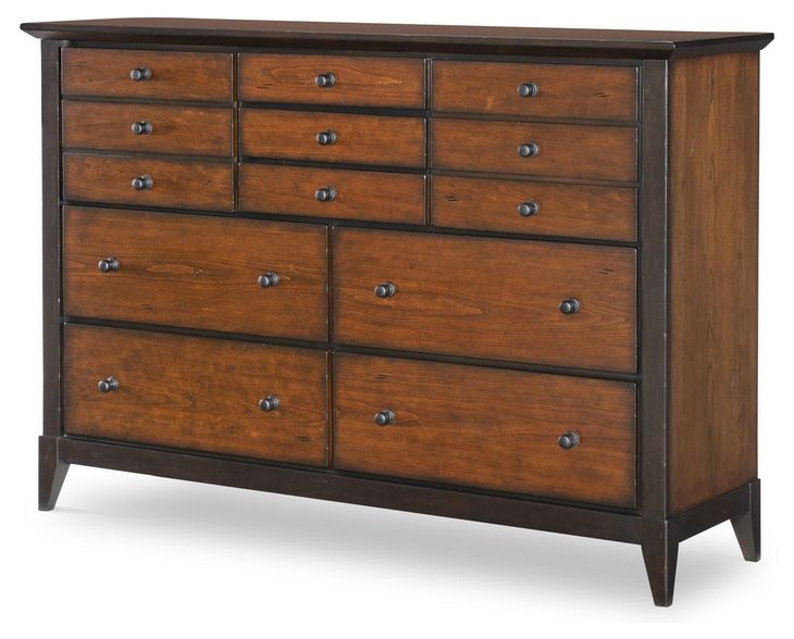 Fenmore Mocha and Distressed Cherry 9 Drawer Dresser