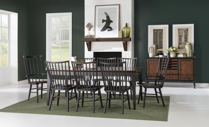 Fenmore Mocha and Distressed Cherry 82" Extendable Rectangular Dining Table