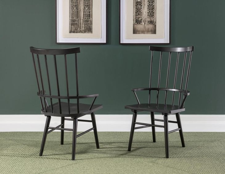 Fenmore Mocha and Distressed Cherry Spindle Arm Chair Set of 2