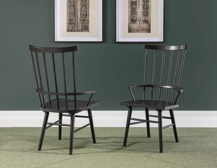 Fenmore Mocha and Distressed Cherry Spindle Arm Chair Set of 2