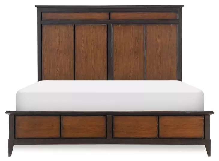 Fenmore Mocha and Distressed Cherry Queen Panel Bed
