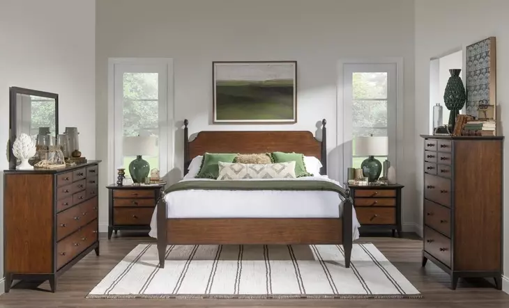 Fenmore Mocha and Distressed Cherry Rectangular Dresser Mirror