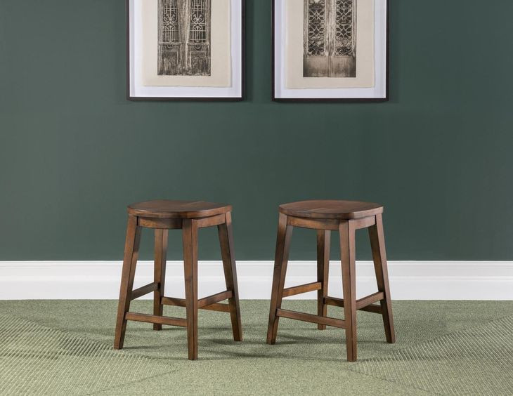 Fenmore Mocha and Distressed Cherry Counter Height Stool