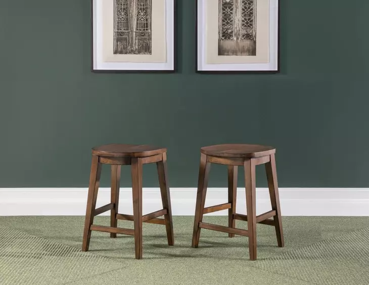 Fenmore Mocha and Distressed Cherry Counter Height Stool
