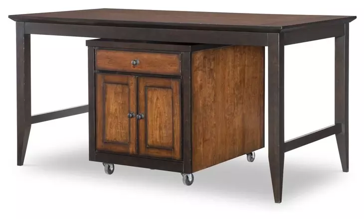 Fenmore Mocha and Distressed Cherry 72" Kitchen Island