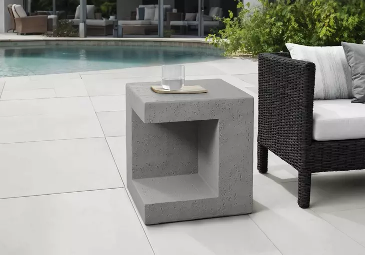 4130 Gray Square Accent Table