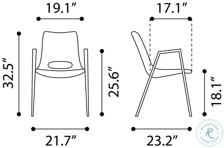 Desi Brown and Walnut Dining Chair Set of 2