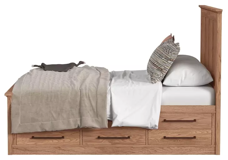 Oak Park Taupe Queen Storage Panel Bed with 9 Drawers