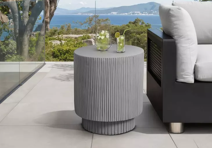 4148 Gray Round Accent Table