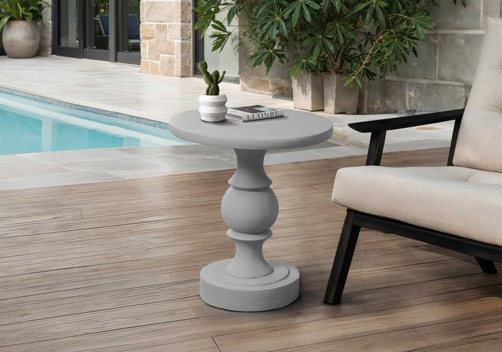 4160 Gray Round Accent Table