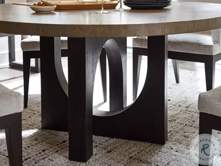 Zanzibar Senegal And Deep Espresso Regent Round Dining Table From