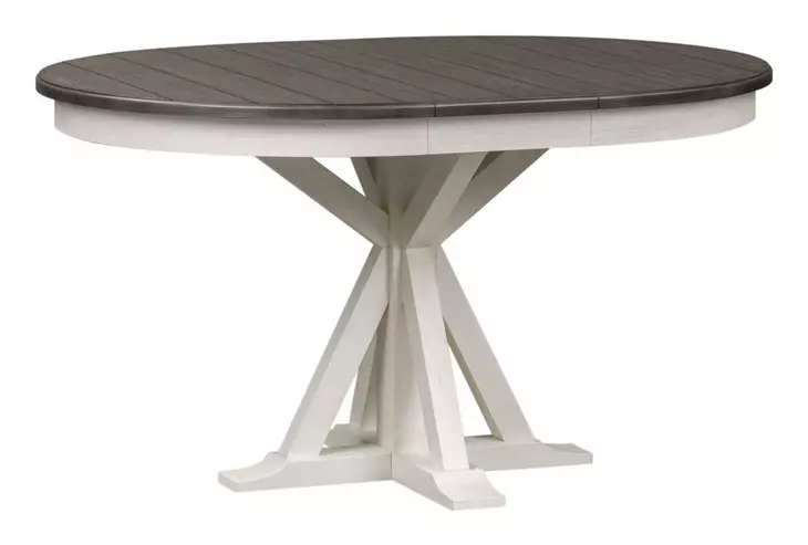 Allyson Park Wirebrushed White and Charcoal 5 Piece Extendable Gathering Dining Set