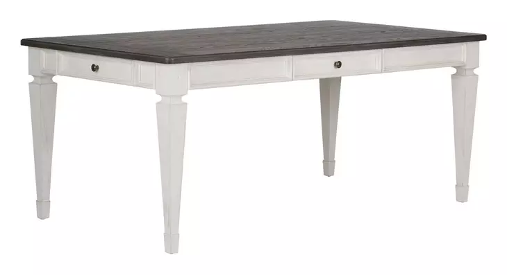 Allyson Park Wirebrushed White and Charcoal 7 Piece Dining Set with Storage