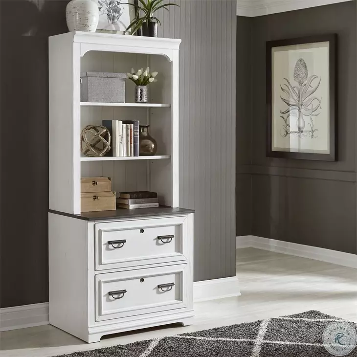 Allyson Park Wirebrushed White Executive Home Office Set