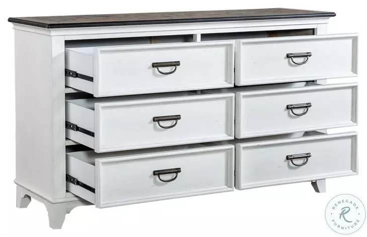 Allyson Park Wire Brushed White And Charcoal Gray 6 Drawer Dresser From Home Gallery Stores | Home Gallery Stores Allyson Park Wire Brushed White And Charcoal Gray 6 Drawer Dresser From Home Gallery Stores | Home Gallery Stores