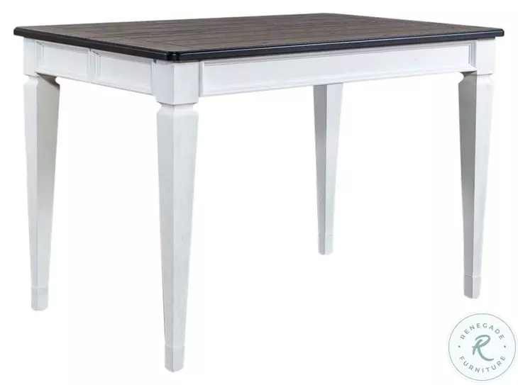 Allyson Park Wire Brushed White And Charcoal Leg Extendable