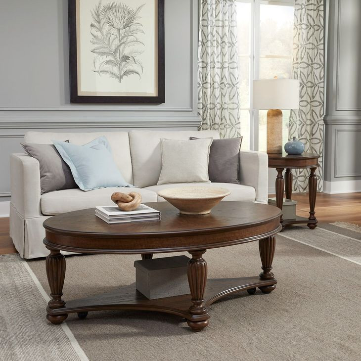 Allington Satin Sienna Oval End Table