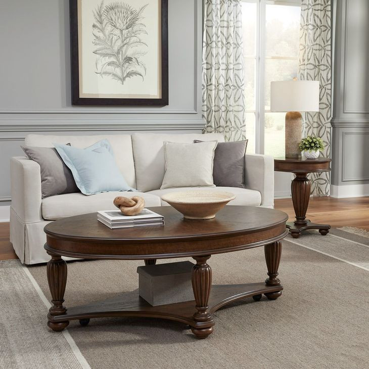 Allington Satin Sienna Oval Cocktail Table