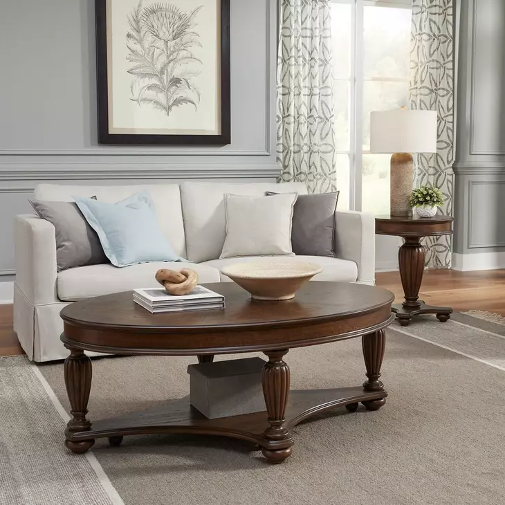 Allington Satin Sienna Round End Table