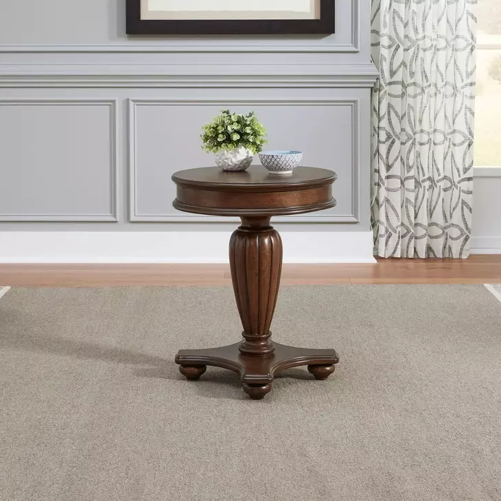 Allington Satin Sienna Round End Table