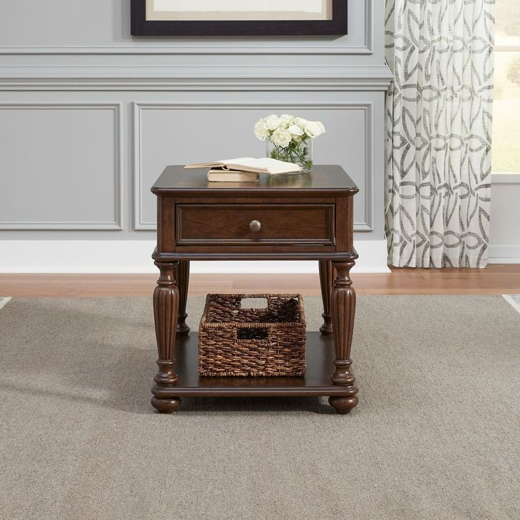 Allington Satin Sienna Rectangular End Table