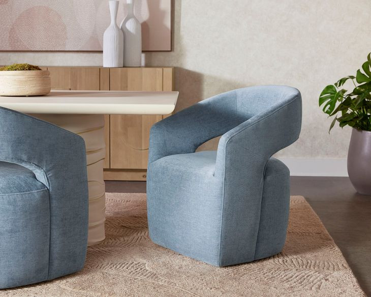 Magnara Danny Iceberg Upholstered Dining Armchair