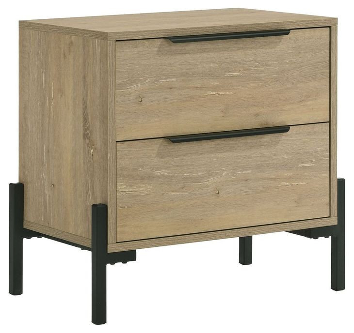 Newhall Vintage Oak Melamine 2 Drawer Nightstand