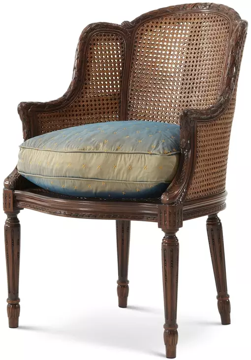 TA Originals Blue Upholstered Louis Bergere Accent Chair